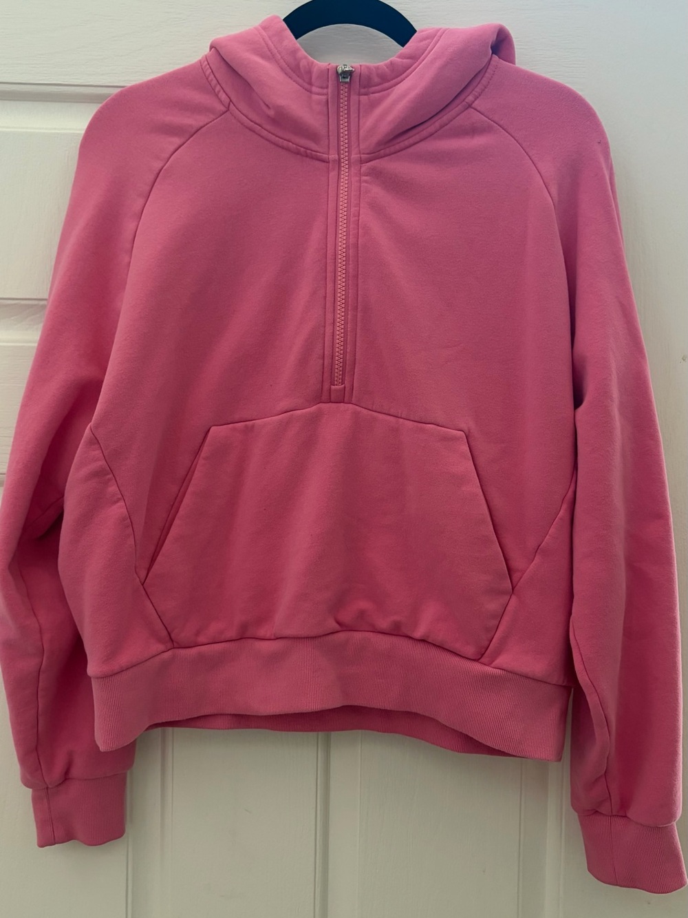 Athleta Raphanus Pink Half-Zip Forever Fleece Hoodie